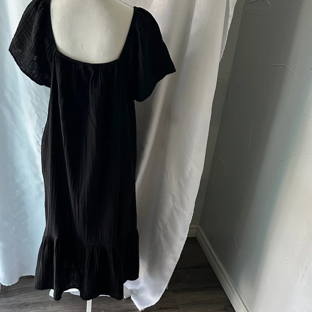✨ Black Cotton Madi Dress with Pockets – Size XXL - Picture 6 of 9